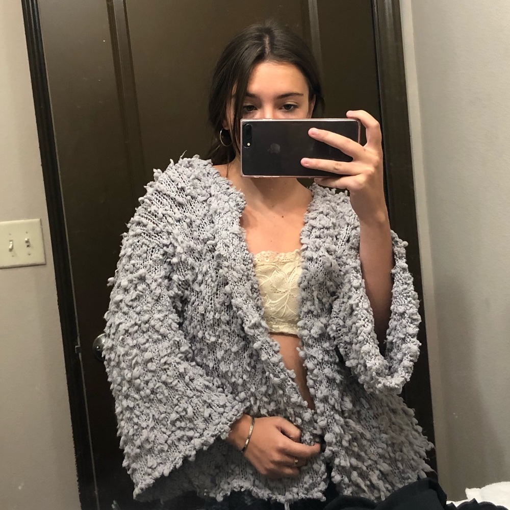 Grey teddy coat